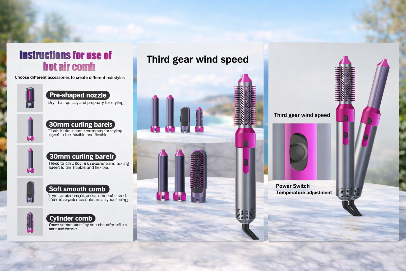 Hot Air Brush Hair Styler – Dryer, Curler & Volumizer 5-in-1